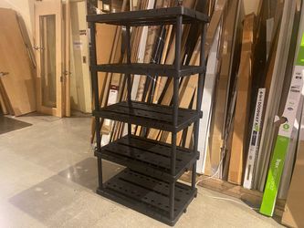Black Open Back Plastic Garage Shelf