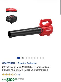 Craftsman 20V Cordless Handheld Leaf Blower