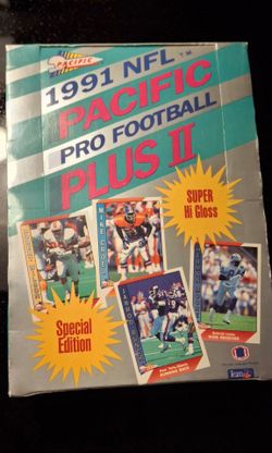 Factory-sealed 1991 Pacific NFL Pro Football Plus II Special Edition Wax Box