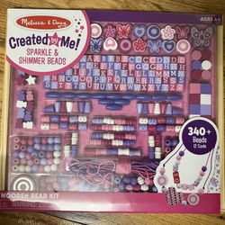 Melissa & Doug Created by Me! Sparkle & Shimmer Beads Wooden Bead Kit - NIB