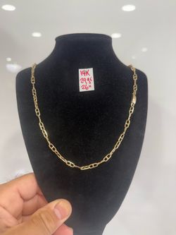 14K Solid Gold Marine Links Chain For Wedding 29Gr 26 Inches Long