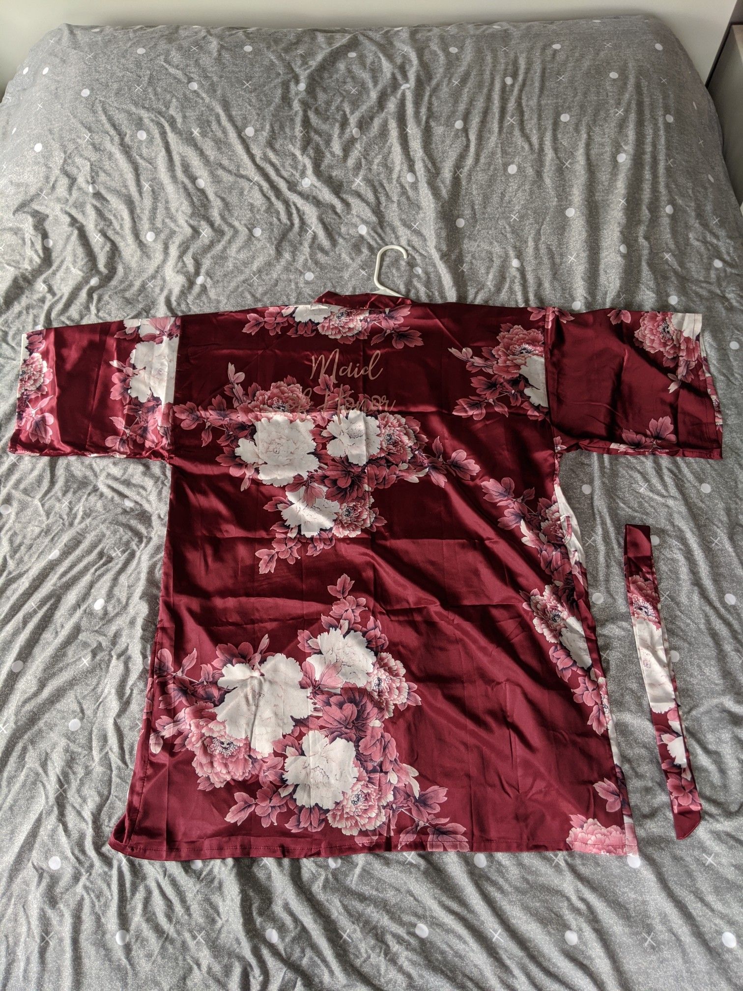 Maid of Honor Floral Kimono Robe w/ Waist Sash Tie