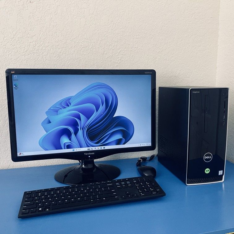 Dell Inspiron 3650 / WiFi / 24-inch FHD Monitor / 3.70GHz Intel CPU / 16GB RAM / 756GB SSD+HDD / Windows 11 Pro