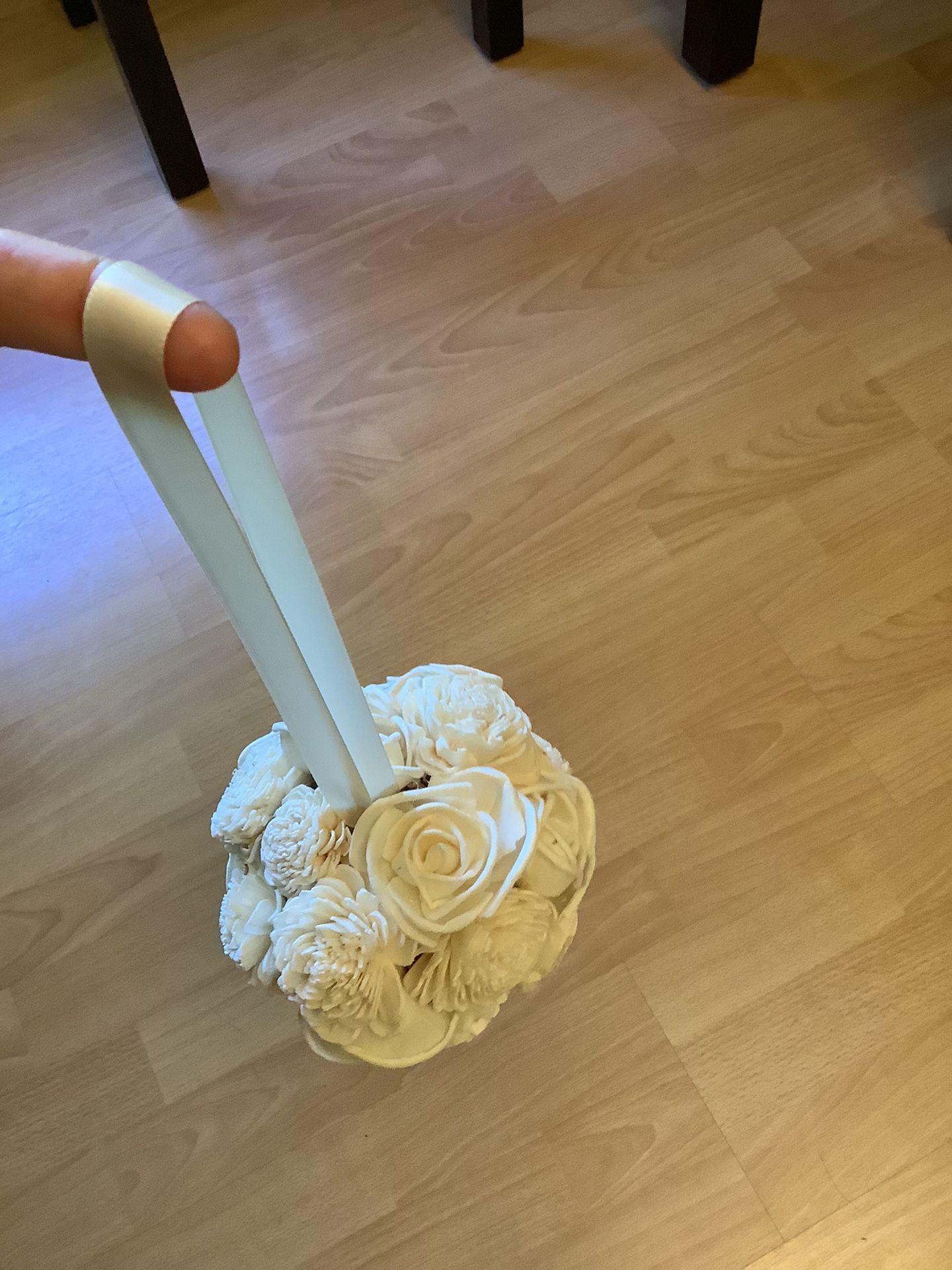 6 Ivory 5” Sola Wood Flower Balls