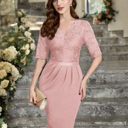 MIUSOL Vintage V-Neck Floral Lace Ruched Hem Cocktail Party Bodycon Dress