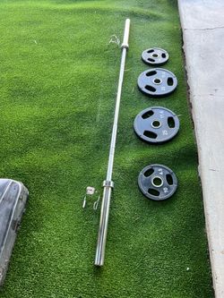 45 lbs olympic bar w collars