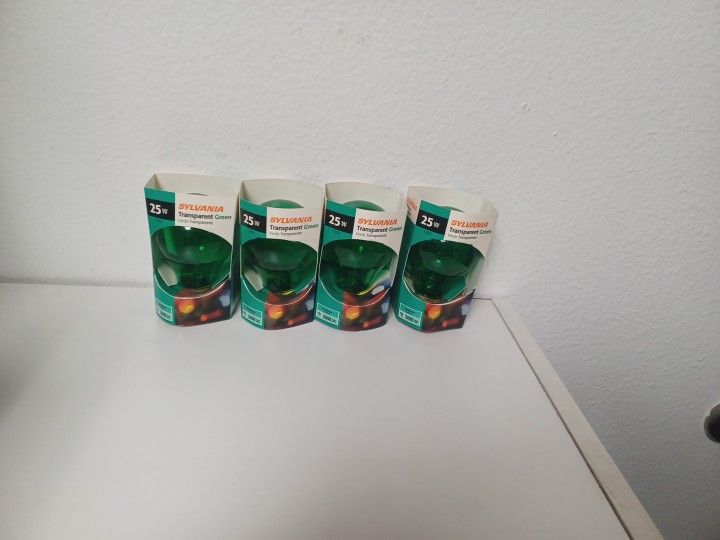Sylvania 25w Transparent Green Incandescent Light Bulbs