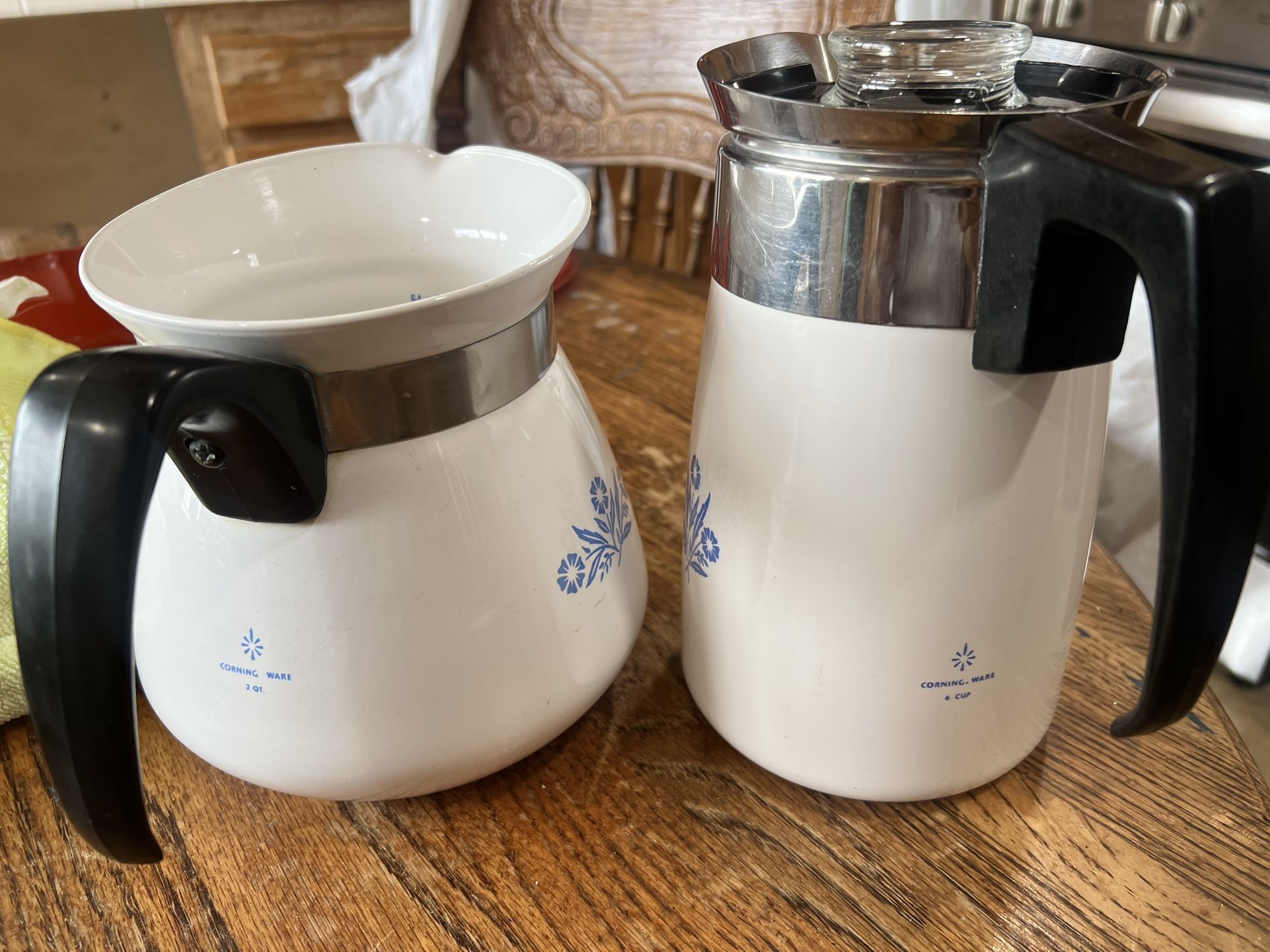 BRAND NEW!!! Never Been Used,, Vintage Corning Ware (corn flower) Coffe Pot & Coffee Or Tea Pot