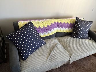 Grey Pull Out Couch  With Storage