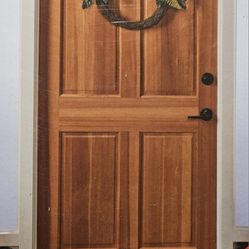 NIB Holiday Home 20in Wreath w Matching 18in x 30in Doormat Plaid Design 2Pc Set