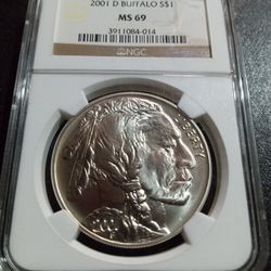 2001 D Buffalo Silver $1 MS 69 Coin