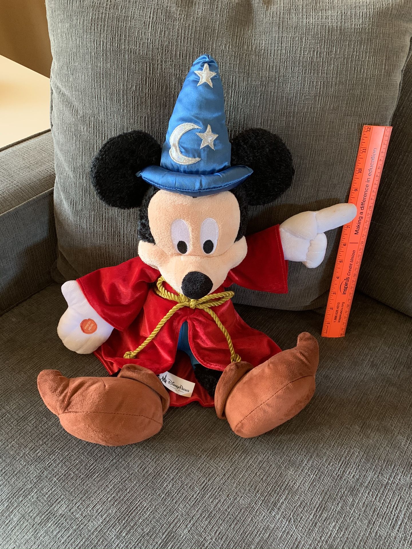 Authentic Wizard Mickey Plushie- Like New!