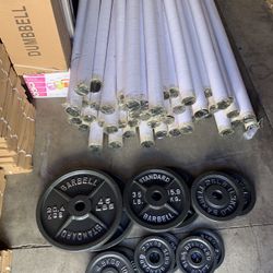 ⚡️BRAND NEW CAST IRON OLYMPIC WEIGHT SET Total 300lbs⚡️