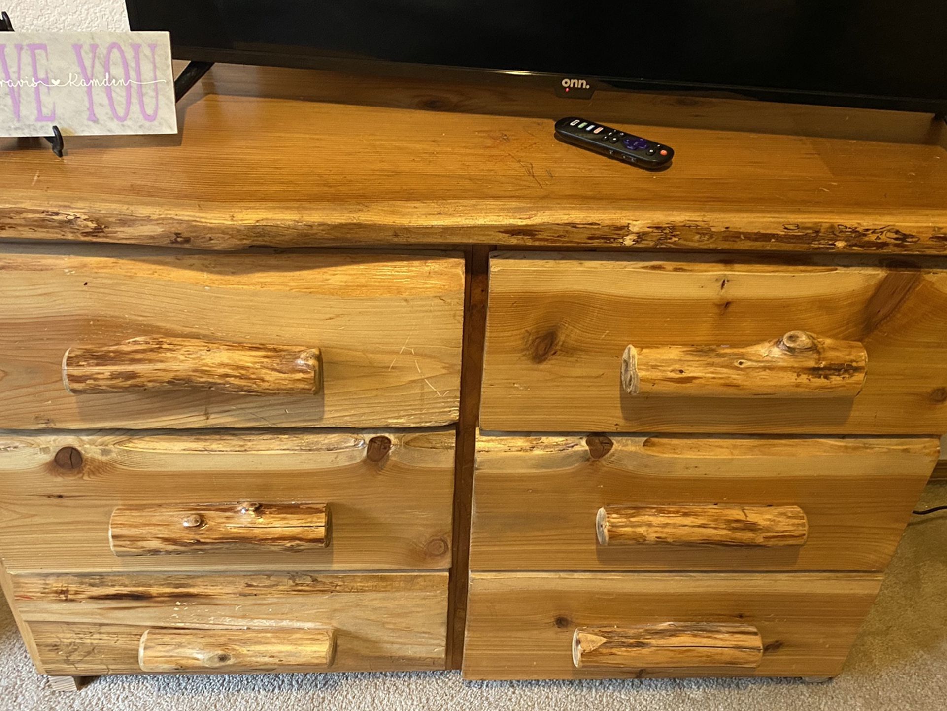 Solid Log Wood Dresser