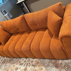 91.5" Modern Tufted Cushion Cloud Upholstered Sofa with 2 Pillows