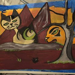 Crazy Ugly Abstract Painting 11x15 On Paper 