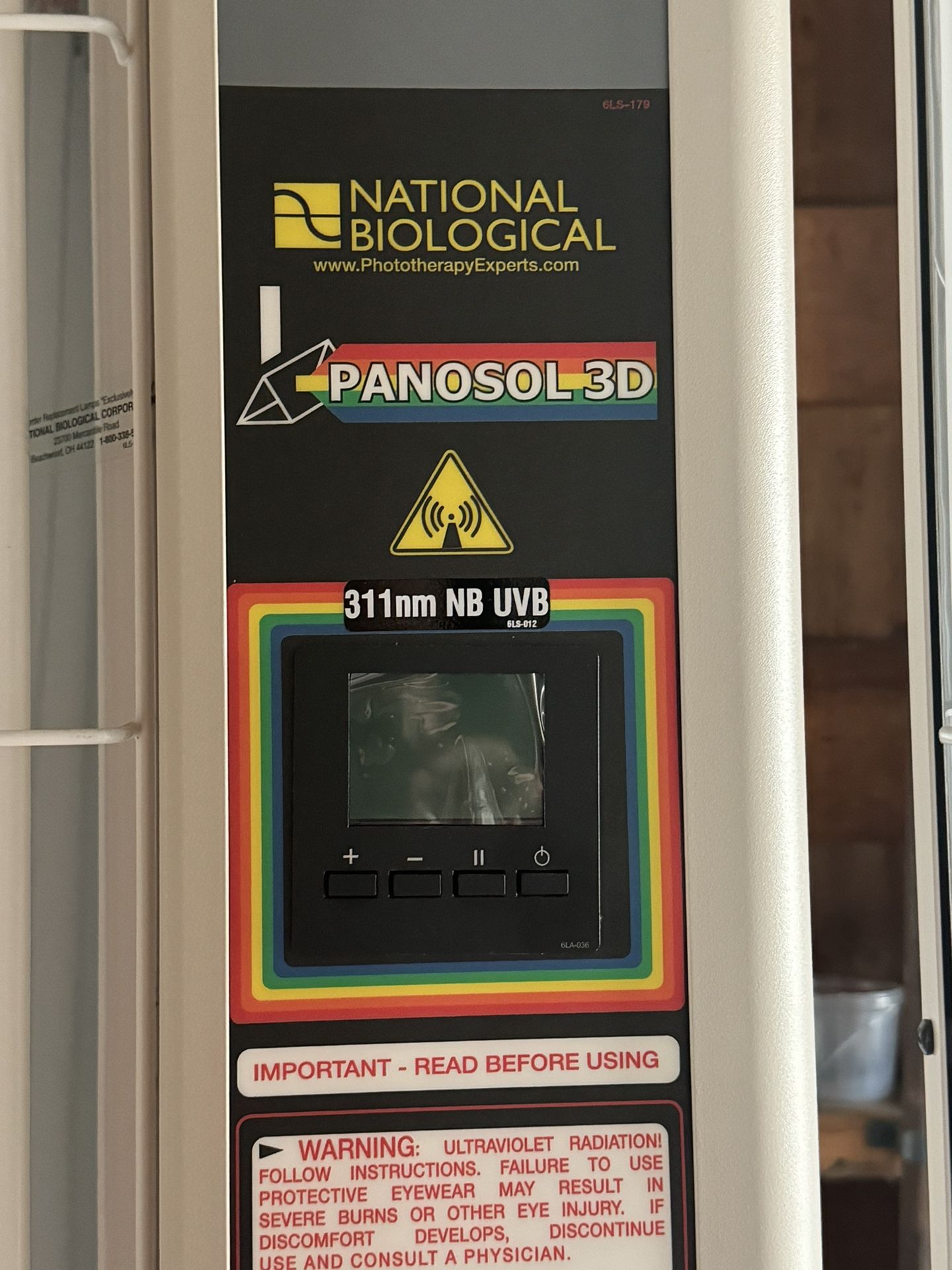 NATIONAL BIOLOGICAL CORPORATION Panosol 3D UVB-631 Phototherapy Unit