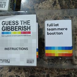 GUESS THE GIBBERISH CARD GAME