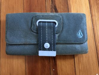 Volcom light blue cloth wallet