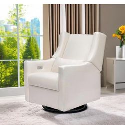 Babyletto Kiwi Electric Power Glider Recliner Nursery Chair in Cream