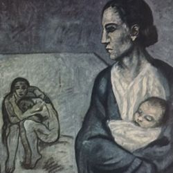 LA VIE, 1903 Original Vintage Fine Art Print Pablo Picasso Deco Nouveau Artist Antique 1950’s Collectible Ephemera