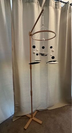 Wooden floor mobile stand and  high-contrast mobile