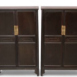 A Pair of Chinese Antique Hardwood rosewood Cabinets