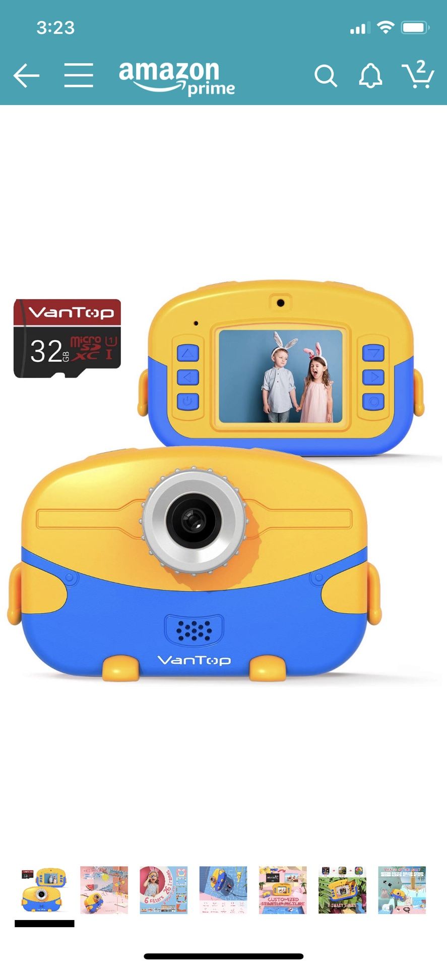 Kids Camera with 32GB Memory Card, Supports 20.0MP Photo, 1080P HD Digital Video and 4X Digital Zoom, Great Gift for Kids with 2 Inch IPS Screen and