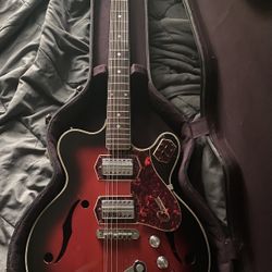 1960 Vintage Japanese Made Hallow Body Electric Guitar 