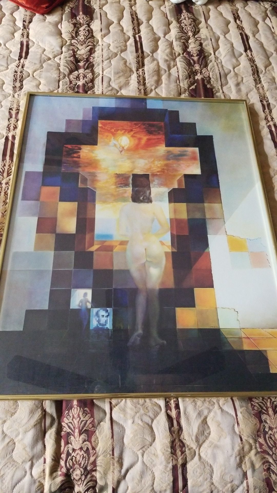 Painting. Print. Dali. Copy. In glass frame.