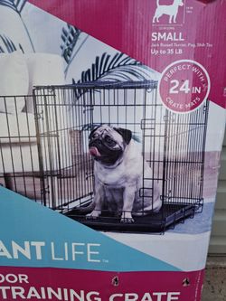 NEW Dog/Puppy collapsible open air metal crate w/removable bottom tray