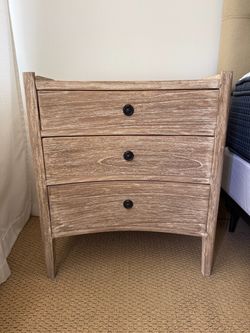3-Drawer Wood Nightstand Bedside Table