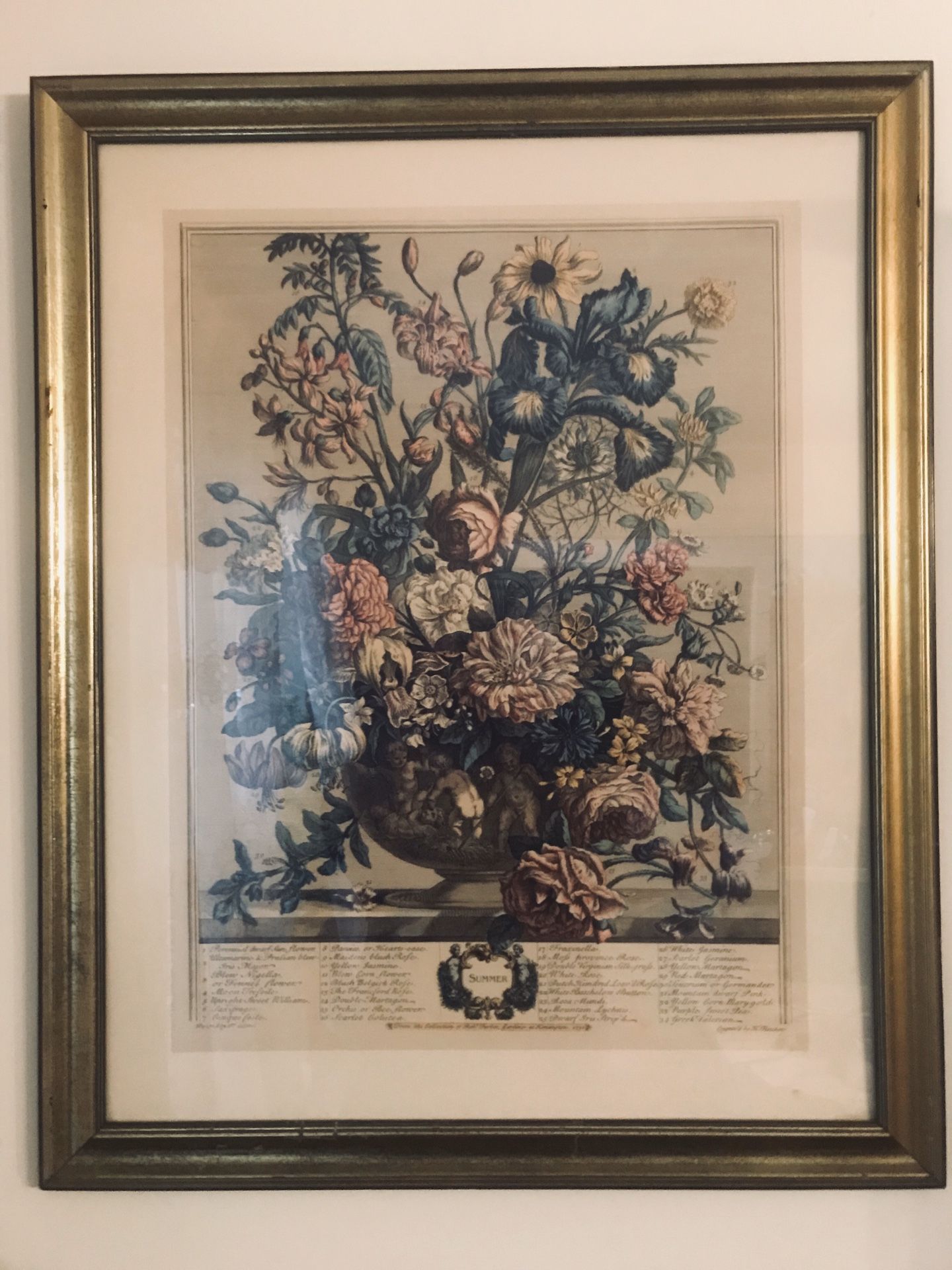 Vintage Robert Furber Summer Etching Print Framed