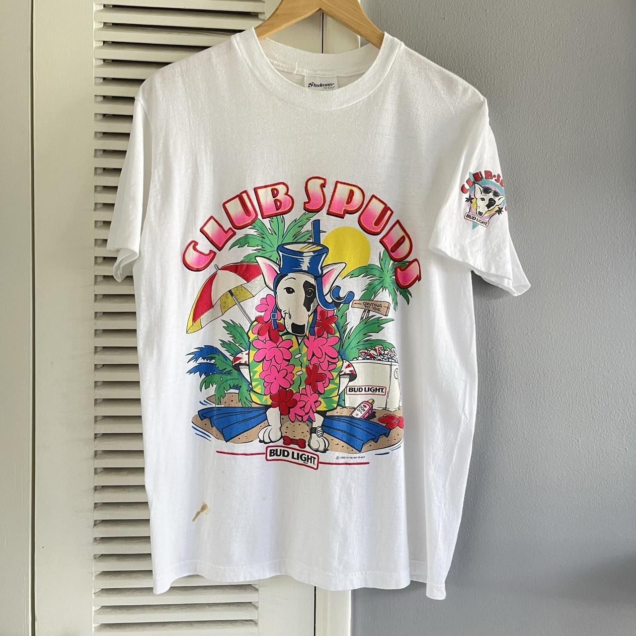 Vintage 80s Club Spuds Bud Light Tee. 1986 Spuds Mackenzie On