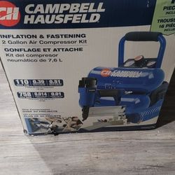 Yard Sale, 10101 Margo Lane, Westminster, Campbell Hausfeld FP1995 1/3 HP 2 gal. Oil-Free Air Compressor]