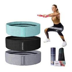 Resistance Exercise Bands Hip Booty Bands Workout Bands-Cotton Loop Resistance Band for Exercise Legs & Butt Body Stretching, Yoga, Pilates