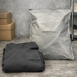 black essentials fear of god hoodie