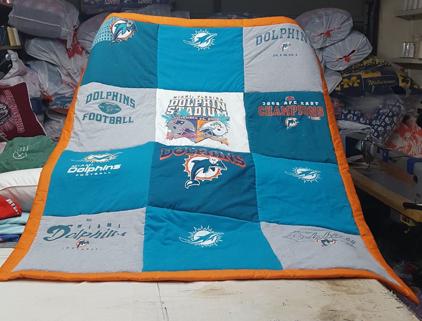 Miami Dolphins t-shirt quilt