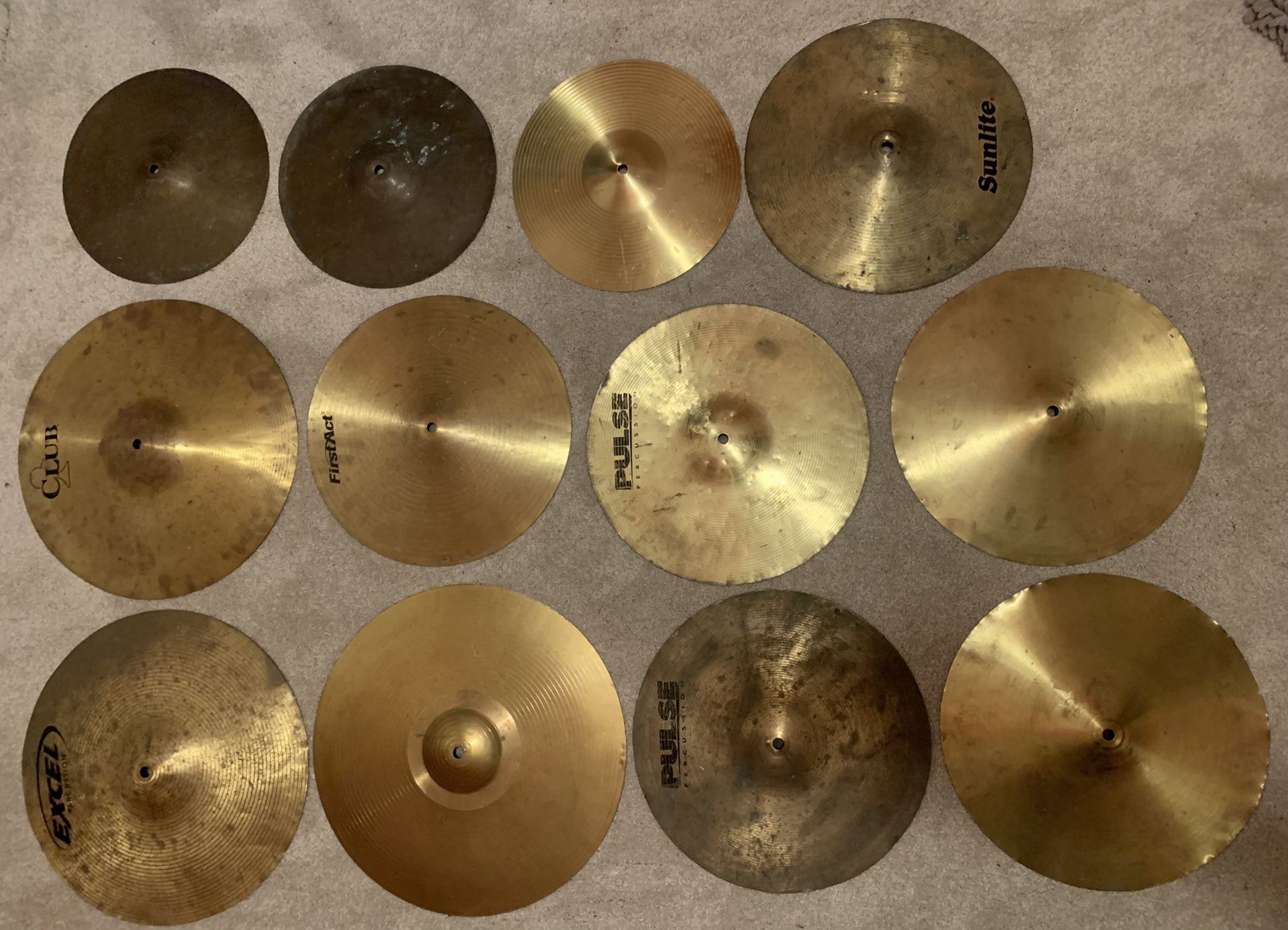 13 Drum Set Cymbals 