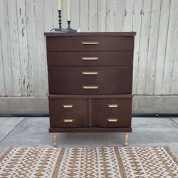Walnut MCM 4-drawer Dresser| Tallboy| Chest Of drawers