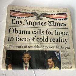 President Obama Los Angeles Times Inauguration Newspaper