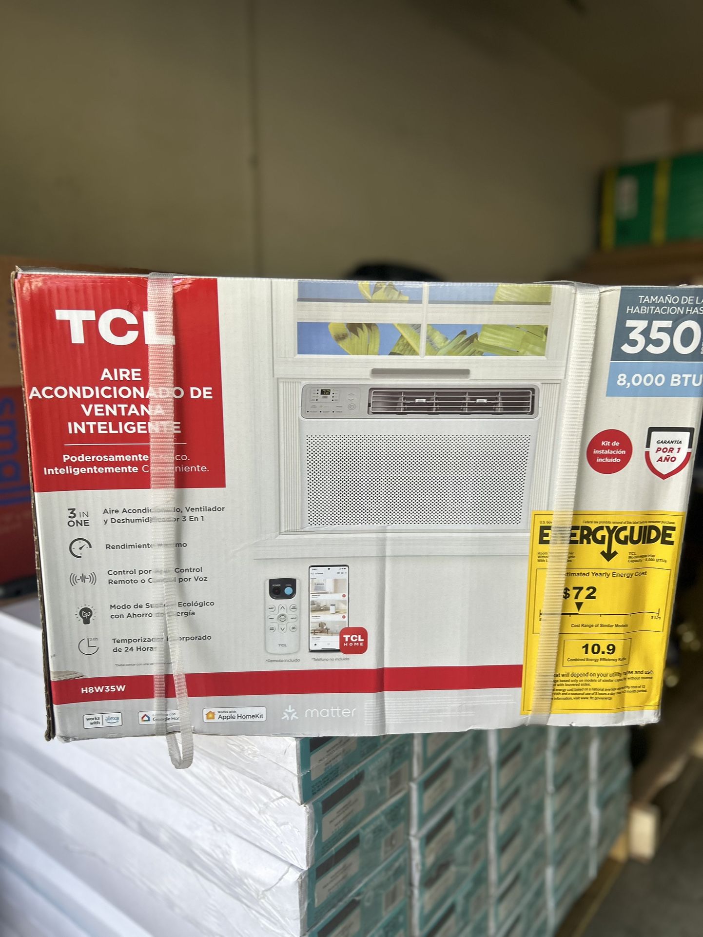 TCL 8000 BTU Smart Window Air Conditioner Fan and Dehumidifier