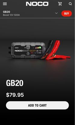 NOCO Boost Sport GB20 Jump Starter