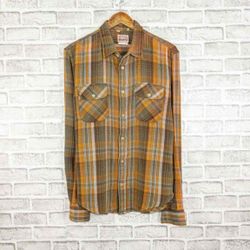 LEVI"S VINTAGE CLOTHING LVC Men's Button up Flannel Shirt in Brown Plaid Size M
