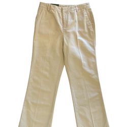 NWT Eddie Bauer Womens Size 10 Mercer Fit Beige Khaki 100% Cotton Straight Pants