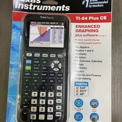 Texas Instruments T1-84 Plus CE Color Graphing Calculator, Black 7.5 Incnew