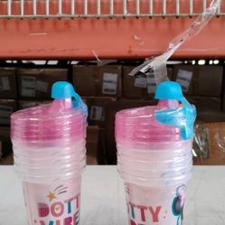 BRWH-B08LH46TCP  The First Years Take & Toss Disney Minnie Mouse Sippy Cups - Reusable Toddlers Cups with Lids - Kids Party Pack with 2 Travel Caps - 