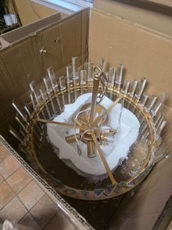 Gold bars chandelier