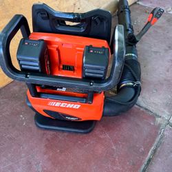 Used echo 56v backpack blower with  2 battery 5.0 and dual charger