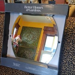 TILT WALL MIRROR, OVAL, BEVELLED.  BRAND NEW IN ORIGL BOX